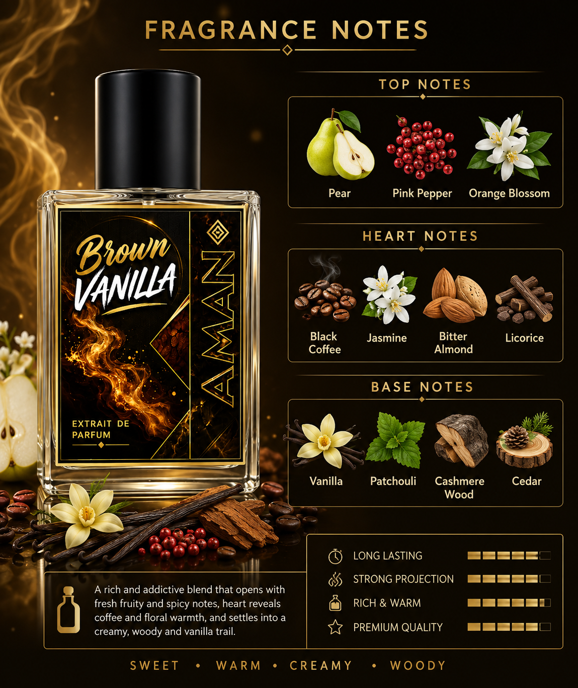 Brown vanilla Perfume Men & Women 50ML
