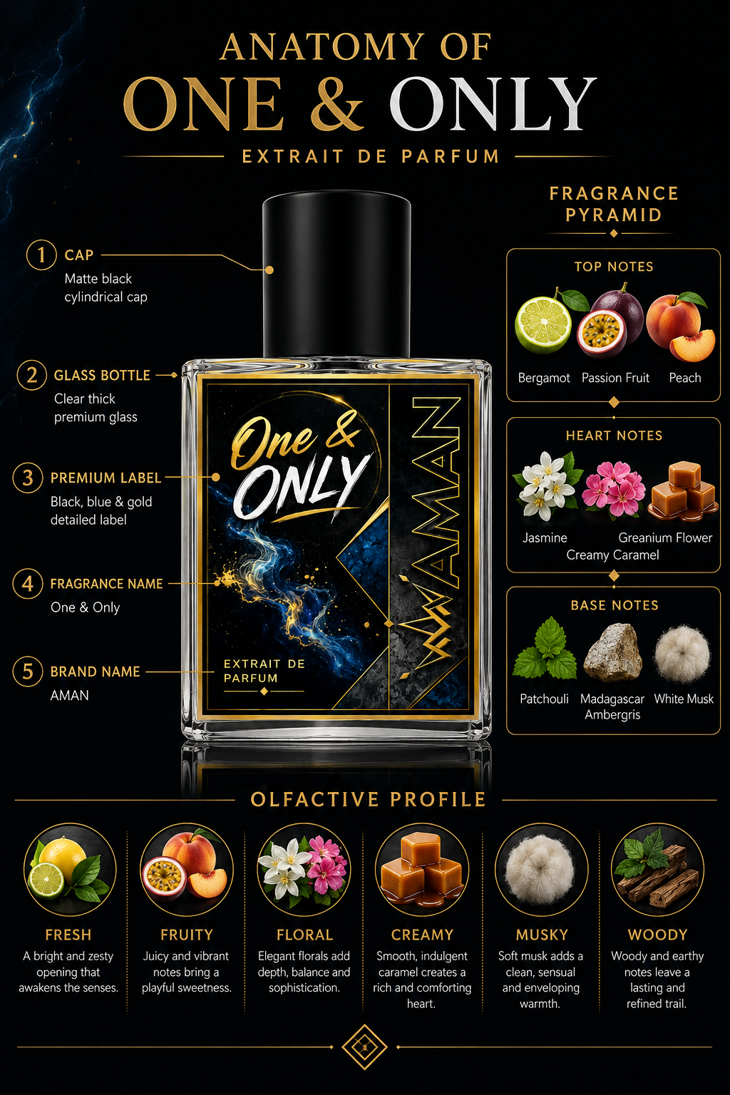 One & Only Extrait De Perfume For Men & Women, Long Lasting Fragrances, 50ml