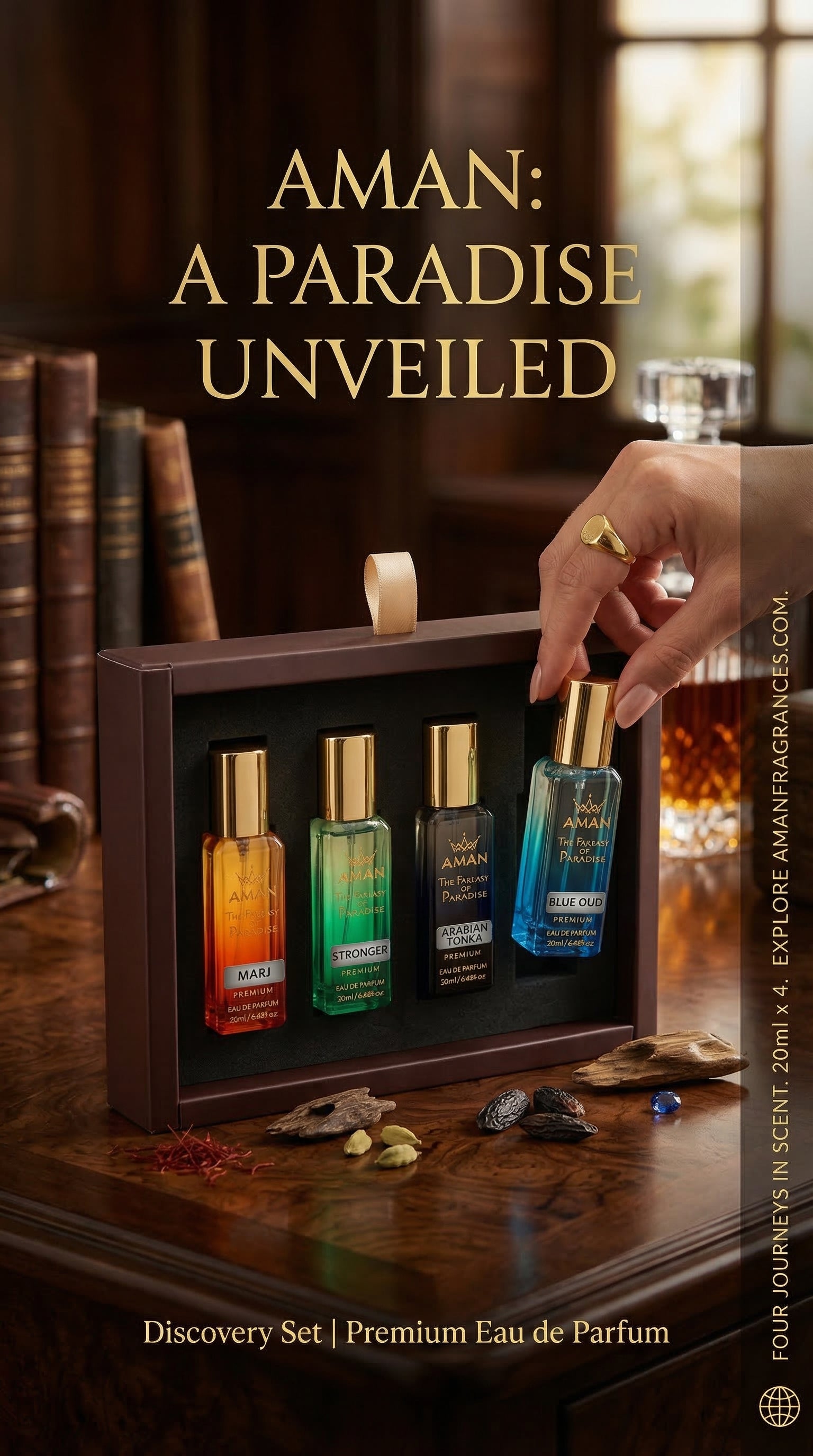 AMAN Fantasy of Paradise Perfume Combo (4 Premium Fragrances Set)(arabic)