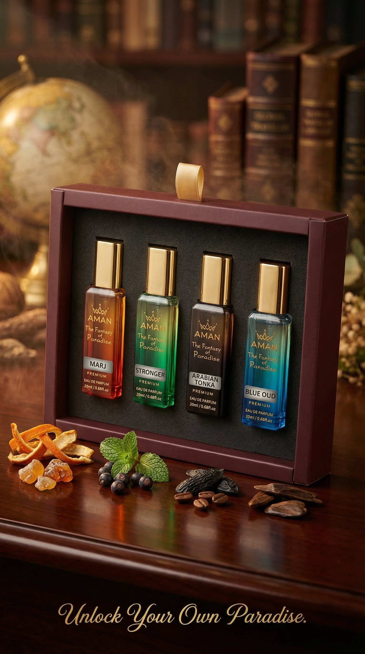 AMAN Fantasy of Paradise Perfume Combo (4 Premium Fragrances Set)(arabic)