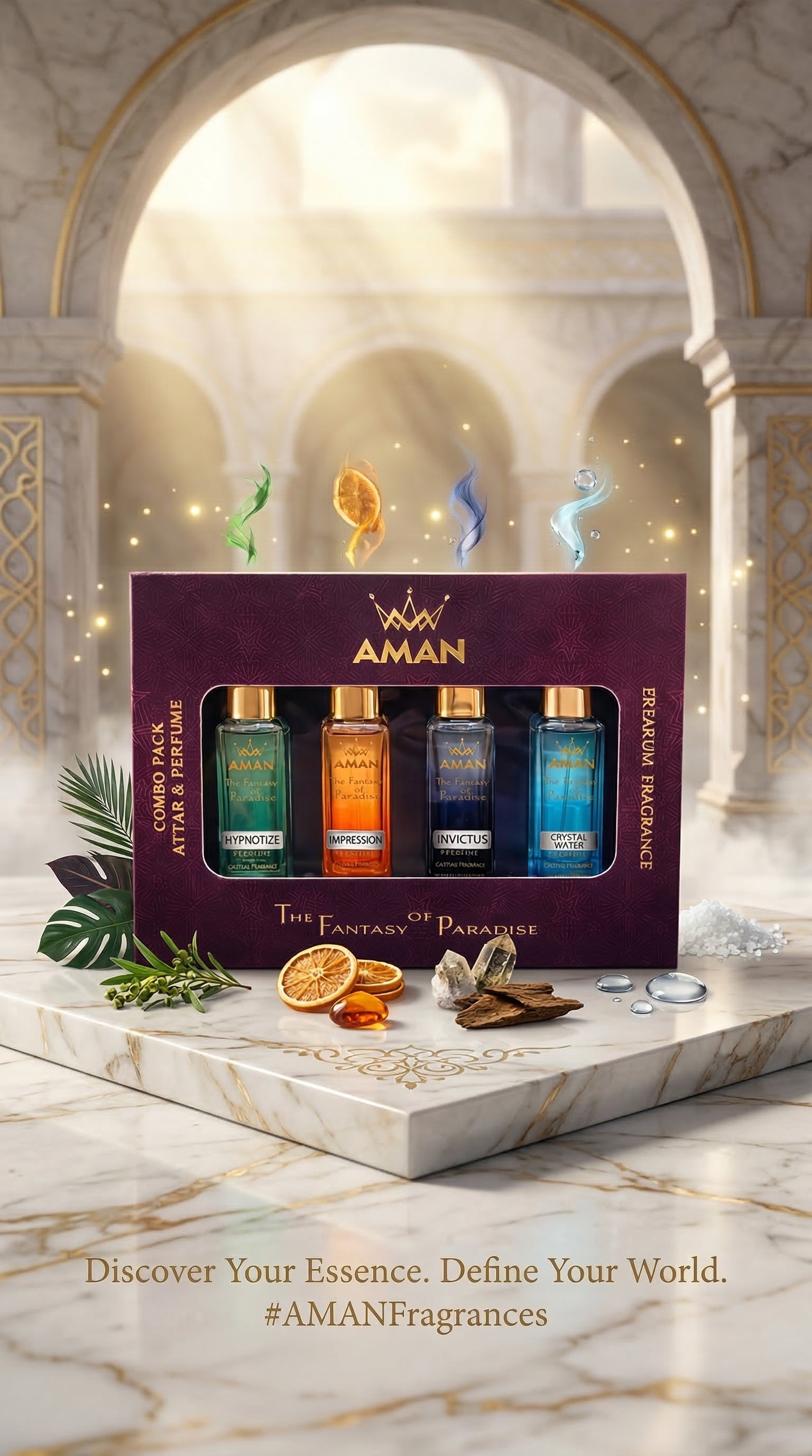 AMAN Fantasy of Paradise Perfume Combo (4 Premium Fragrances Set)(arabic)