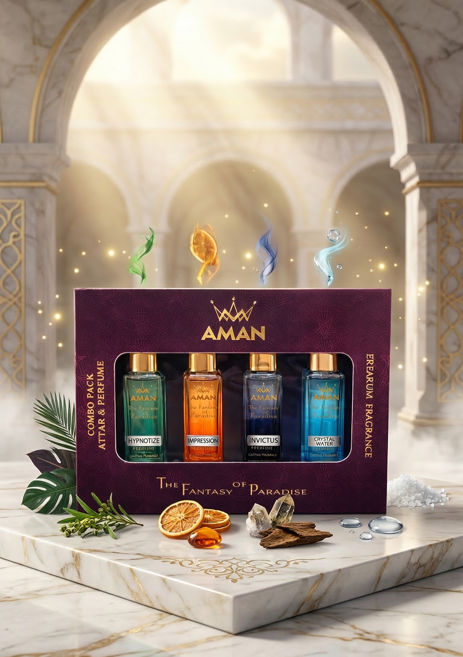 AMAN Fantasy of Paradise Perfume Combo (4 Premium Fragrances Set)(arabic)