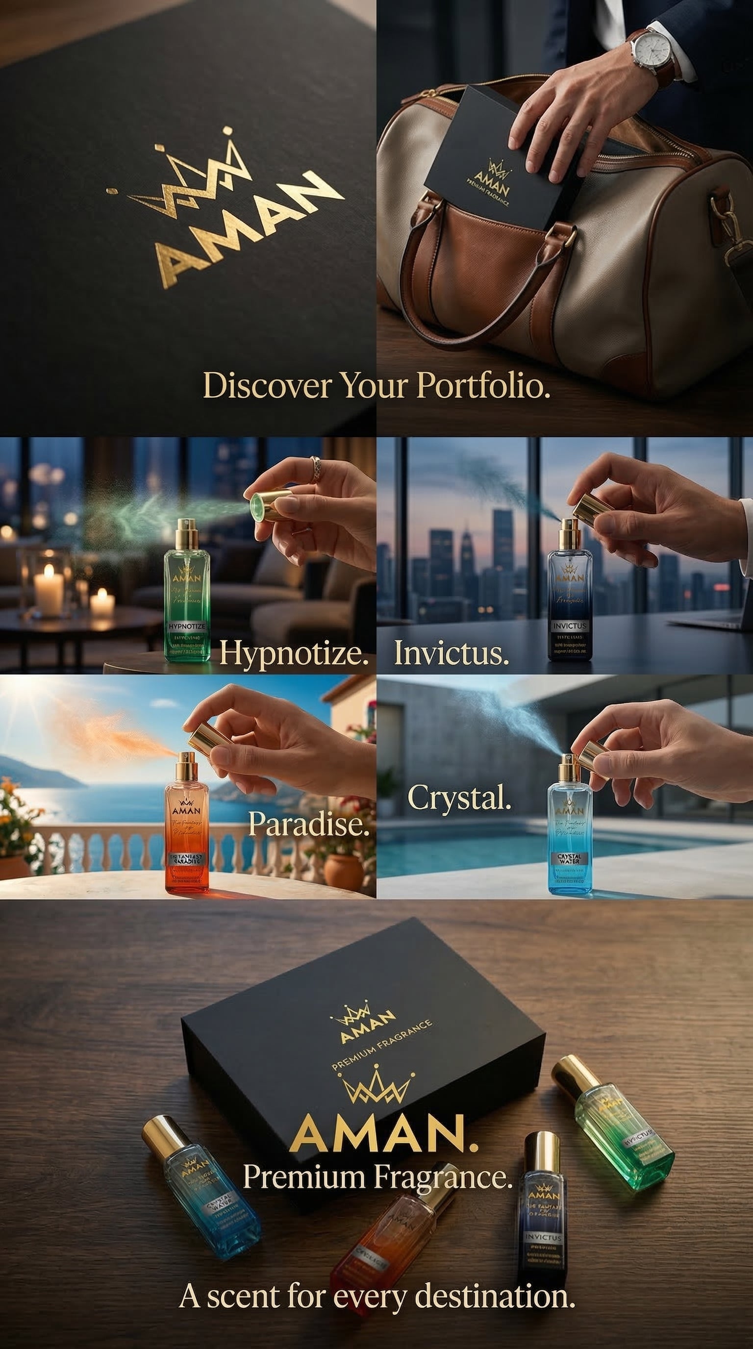 AMAN Fantasy of Paradise Perfume Combo (4 Premium Fragrances Set)(fraiche)