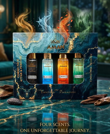 AMAN Fantasy of Paradise Perfume Combo (4 Premium Fragrances Set)(fraiche)